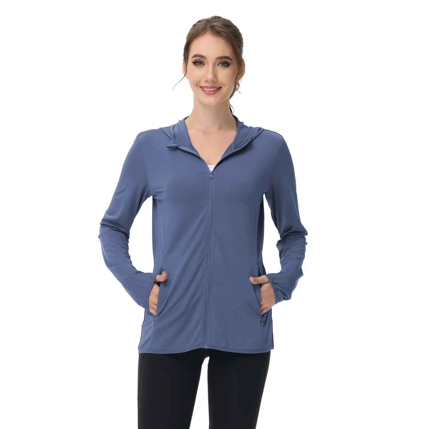 Women's Lightweight Long-Sleeved Sunscreen Hoodie Jacket - Full-Range Large Elastic