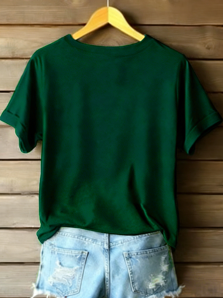 Women's 250th Anniversary Embroidery Pattern V-Neck T-Shirt