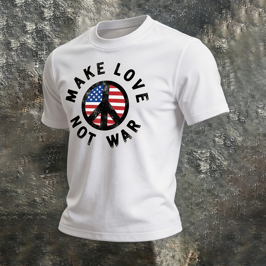 Men's Vintage National Flag Peaceful Old Hippie Art Symbol T-Shirt