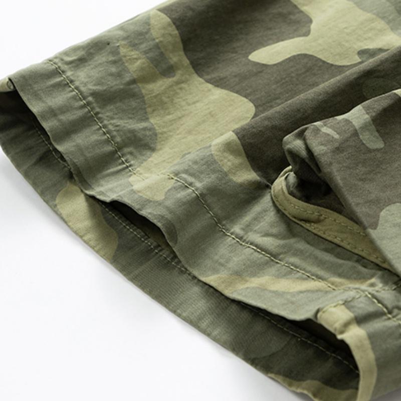 Men's Camouflage Cargo Shorts with Drawstring Elastic Waist