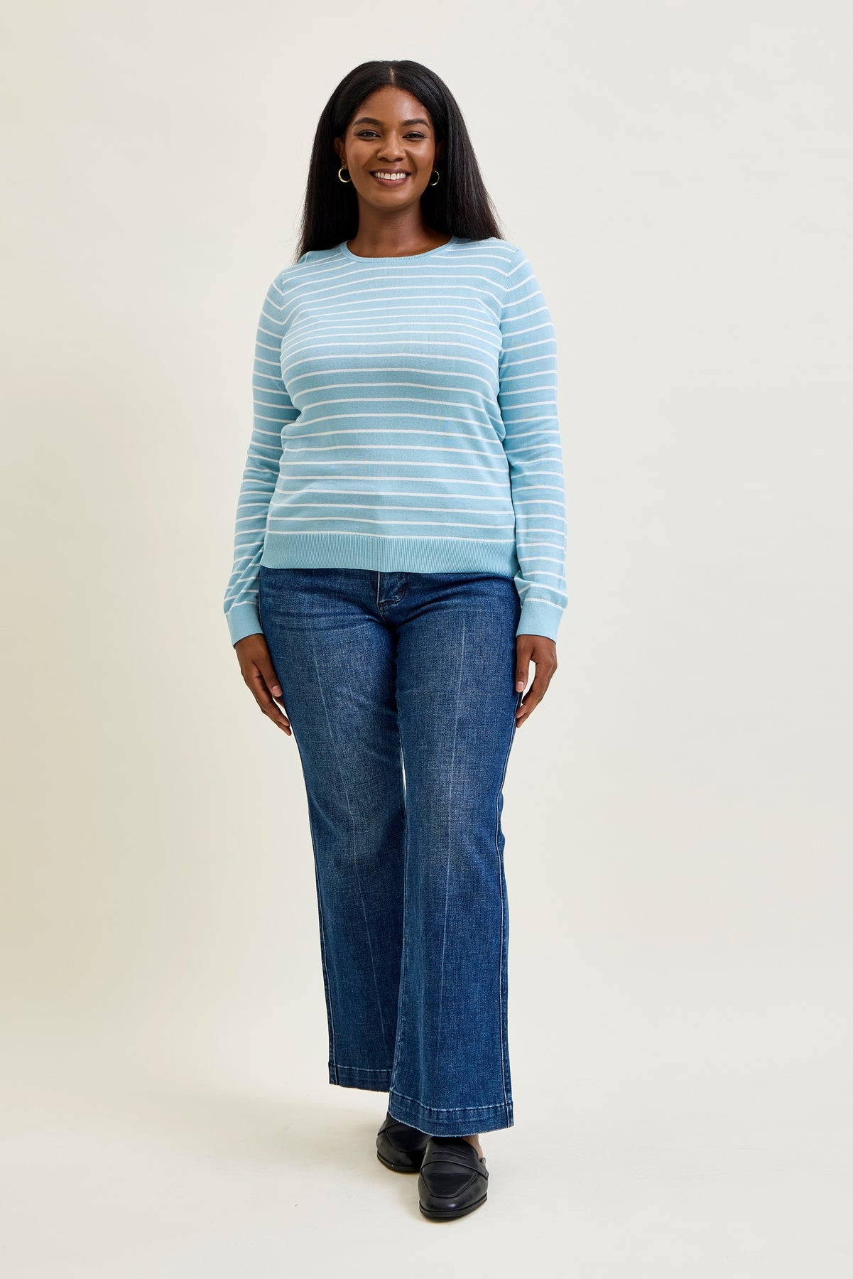 Kathy Mid Rise Bootcut Trousers with TC & Welt Pockets - PLUS