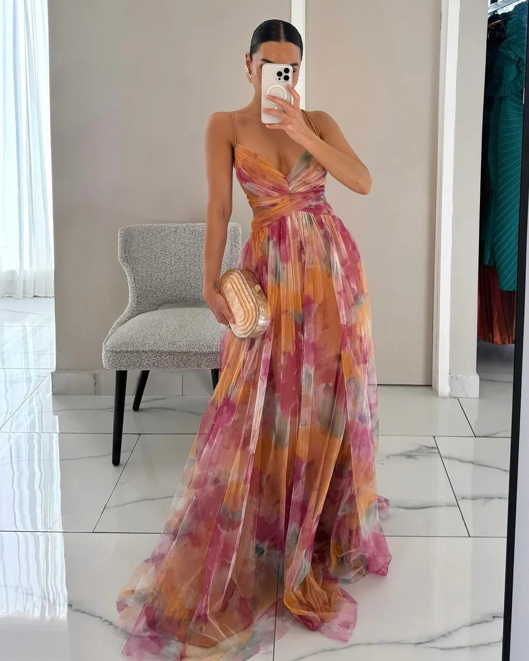 AdelineKarstar Elegant Spaghetti Strap Dress