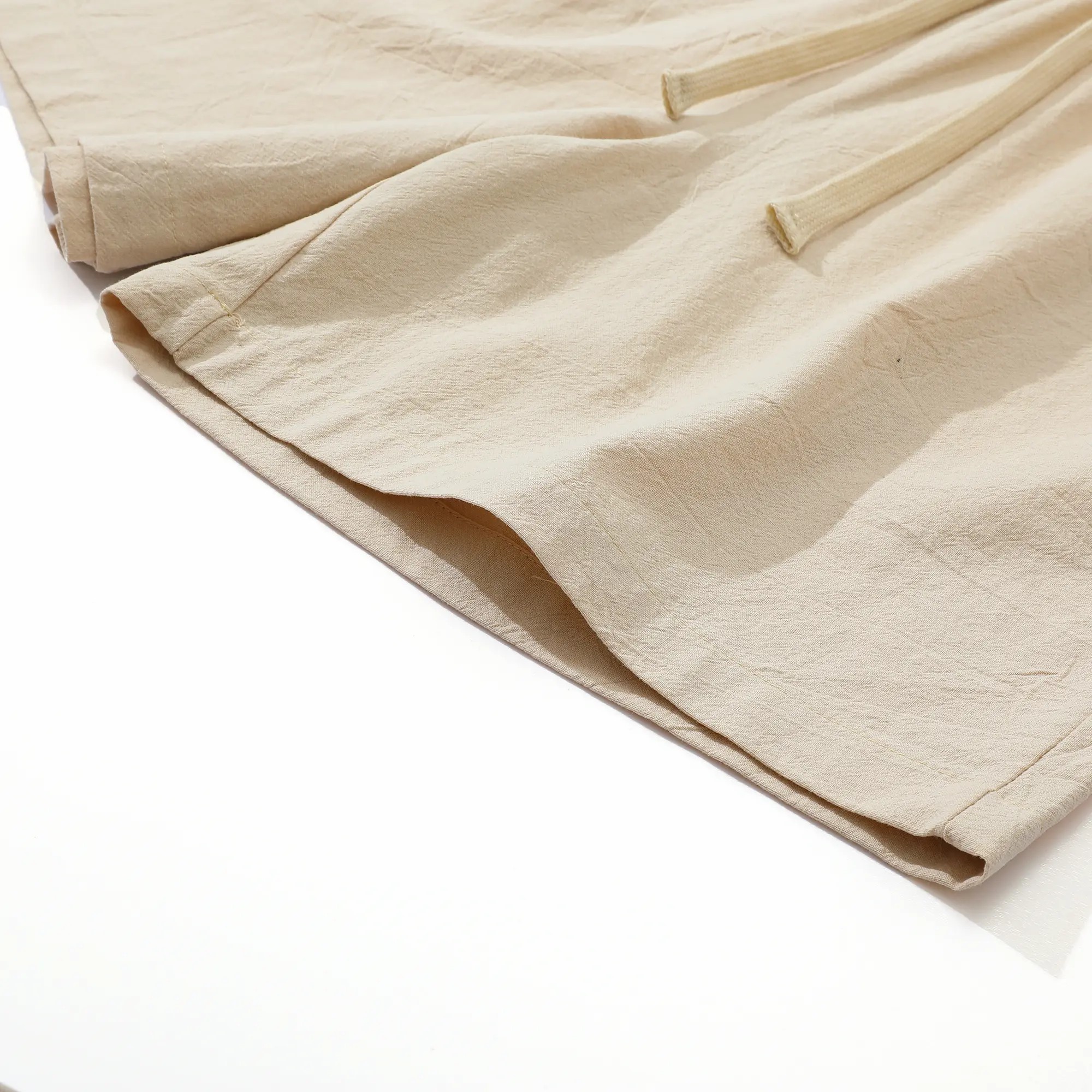 Unisex 4-Pack Premium Cotton Linen Casual Beach Shorts