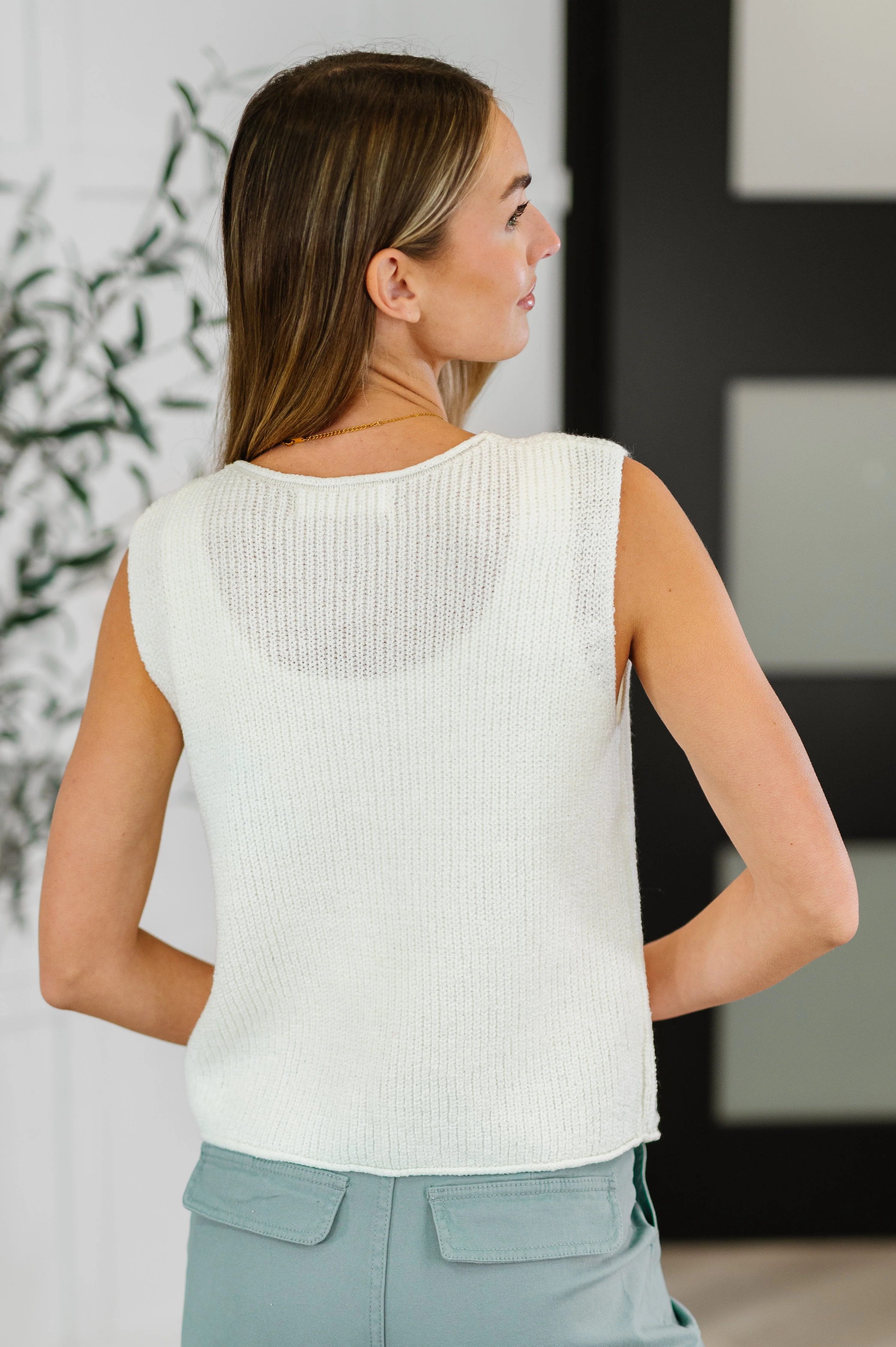 Loose Interpretation Tie Front Knit Vest
