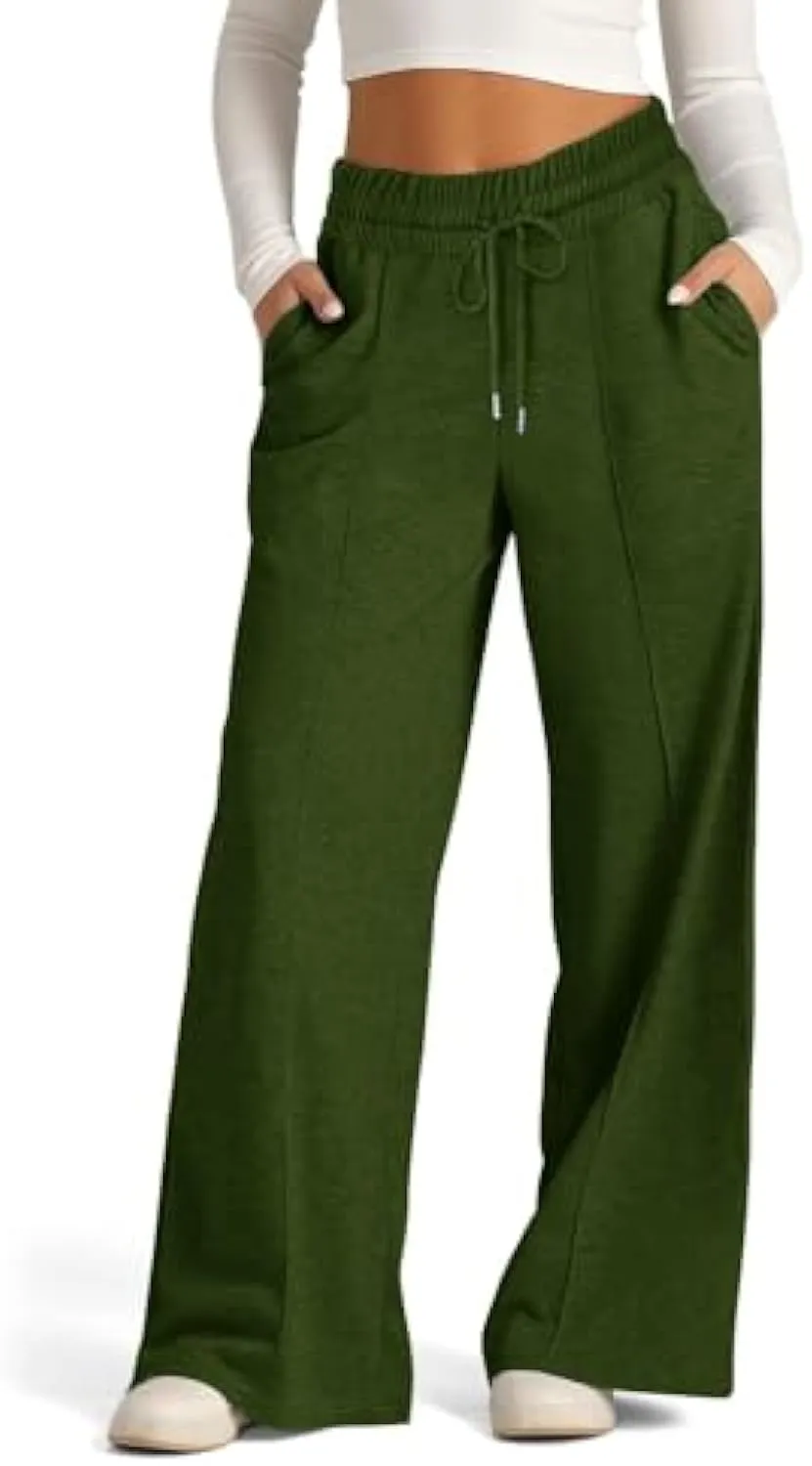 Wide Leg Sweatpants Women Drawstring High Waisted Joggers