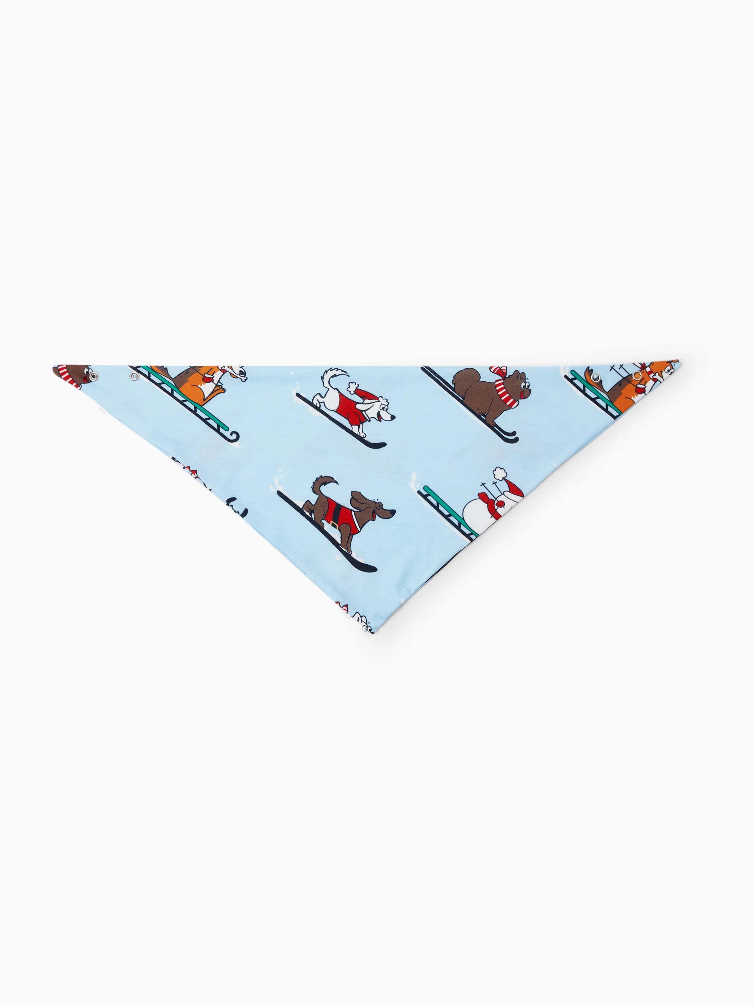 Christmas Matching Family Pajamas Set Sled Dogs Print PJS with Christmas Socks Blue