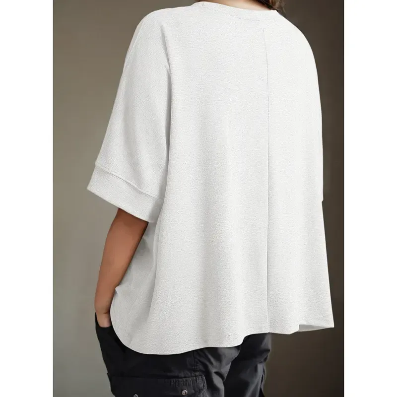 2026 New Women's Loose Fit Plus Size Basic T-Shirt