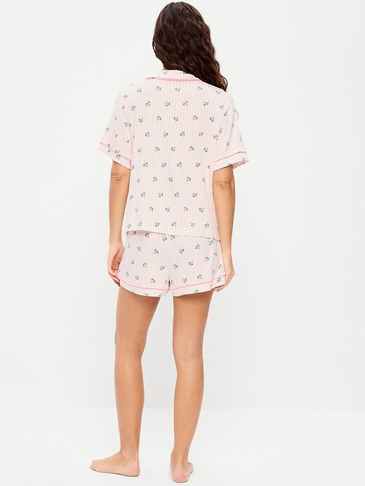 Sunday Sleep Knit Jersey Short Set Pink Floral