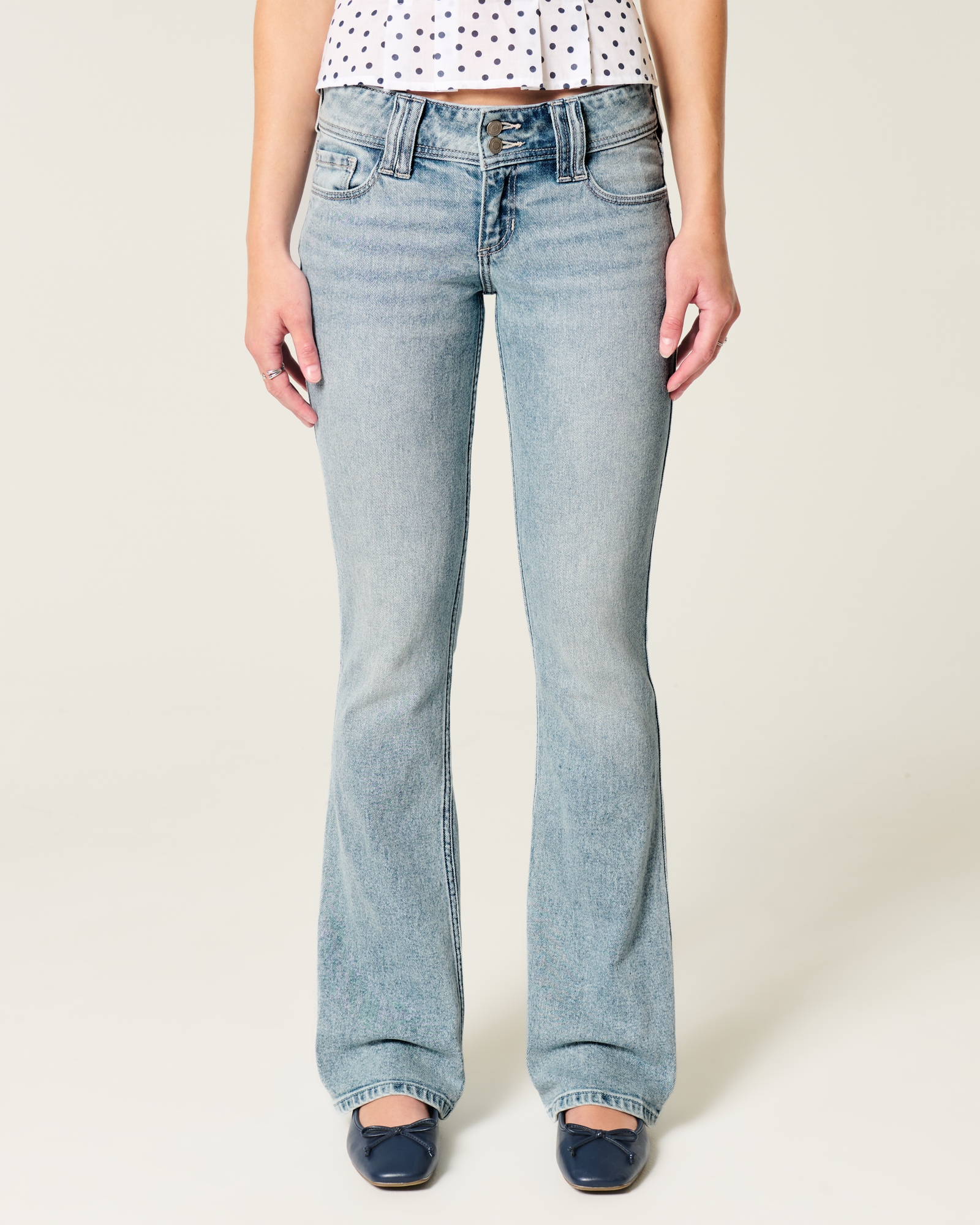 Low-Rise Dark Wash Embroidered Bootcut Jeans