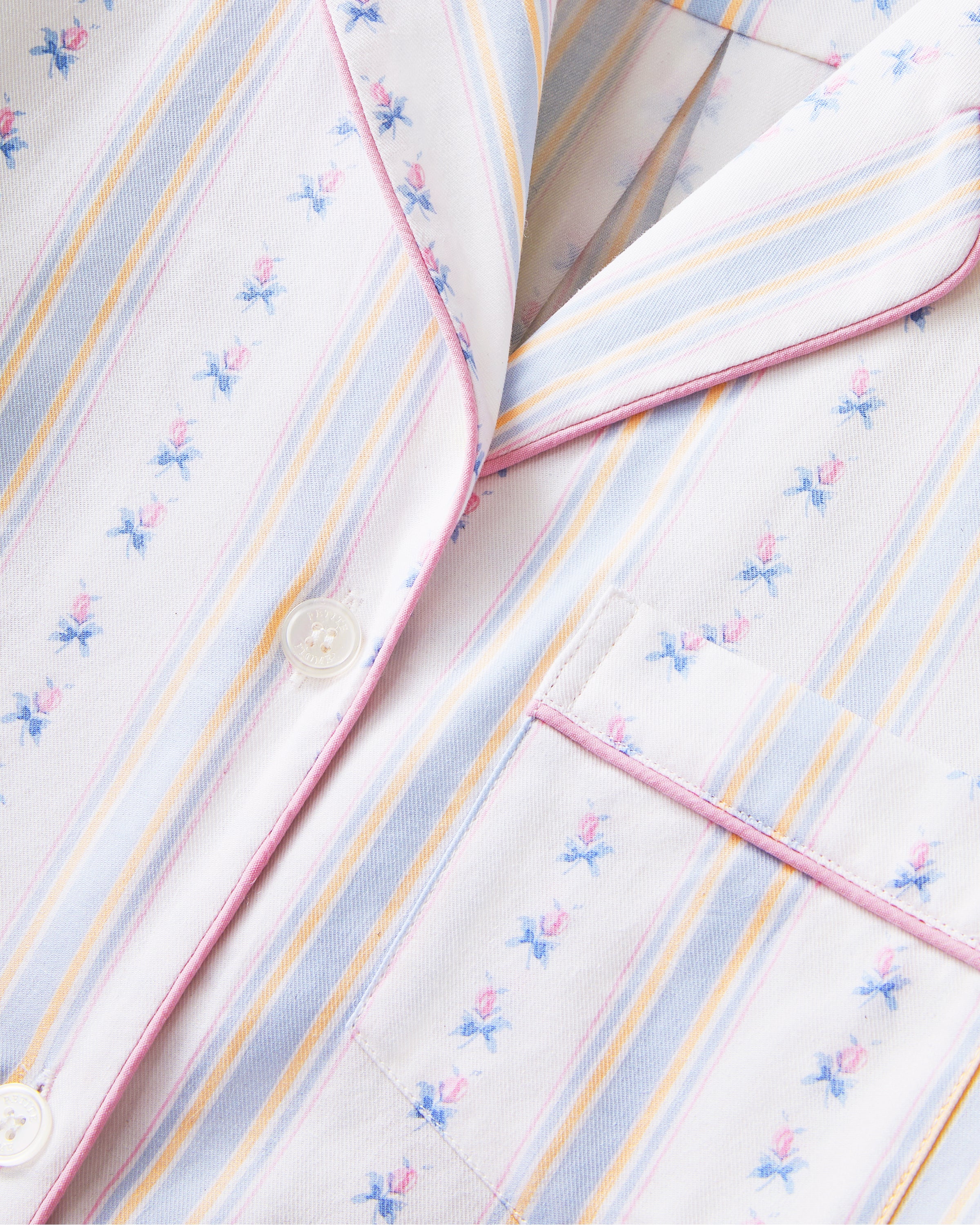 Women's Twill Pajama Set in Cottage Stripe