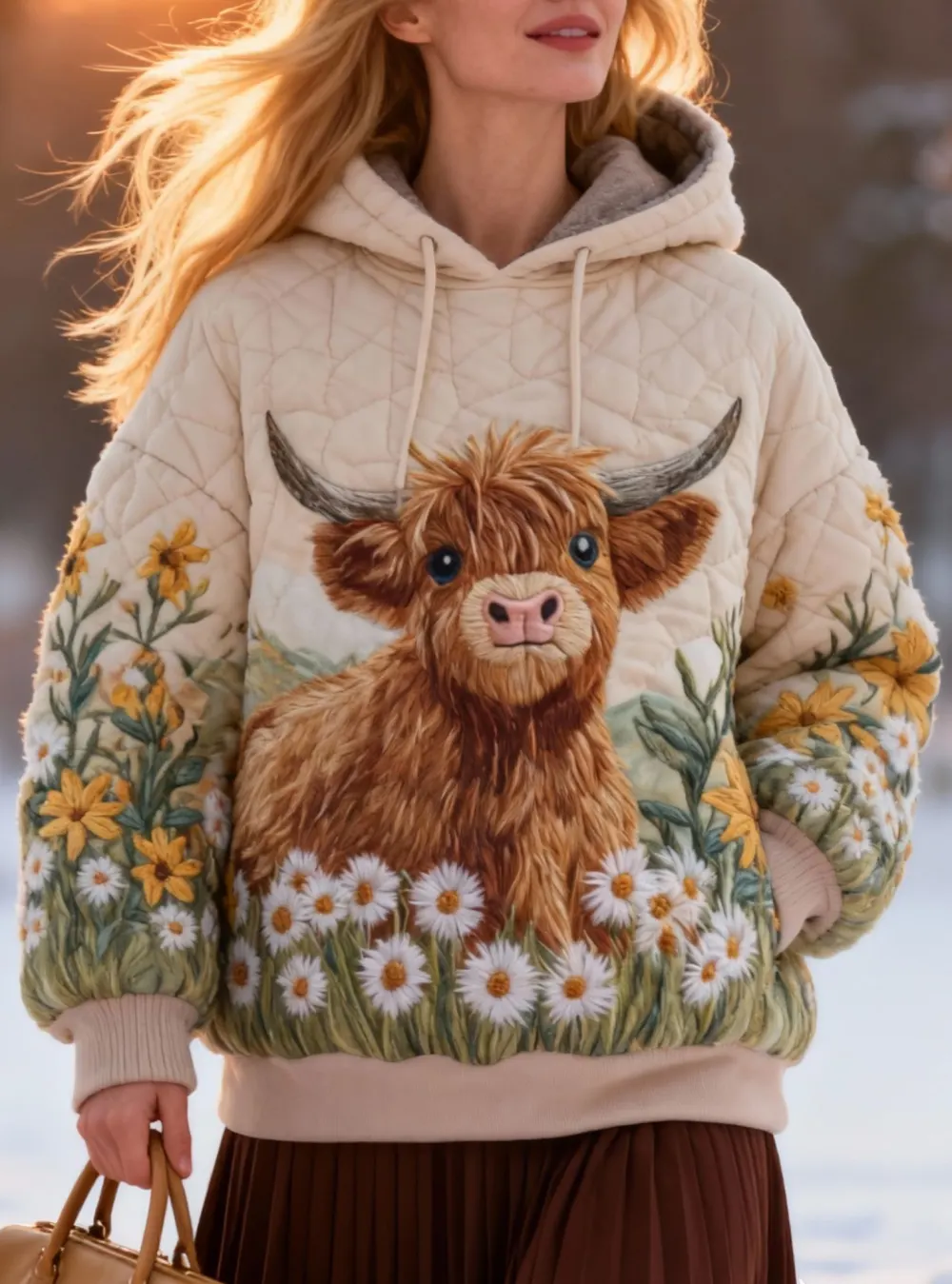 3 PCS $17.97 Women's Artistic Animals Line Knit Hooded Sweater