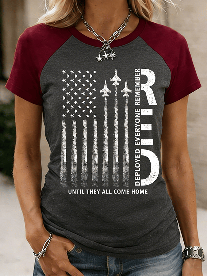 Women's Red Friday Art Print Raglan Short Sleeve