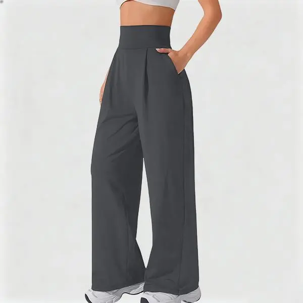 Women's Wide-Leg Sweatpants — High-Waisted, Loose-Fit Casual Trousers (With Pockets)