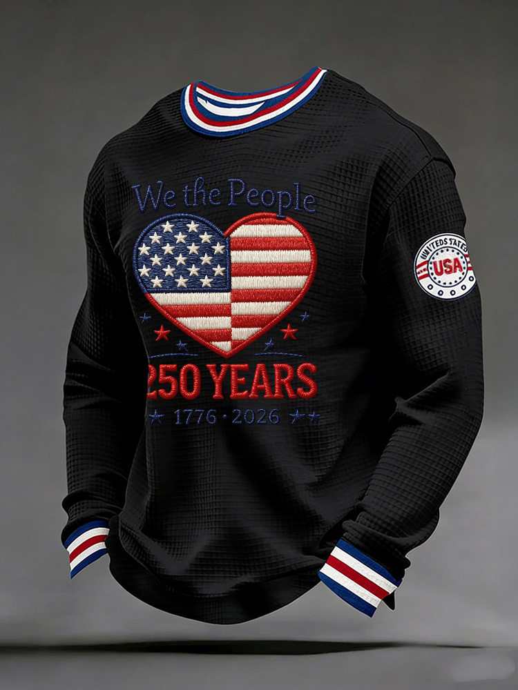Unisex 250Th Anniversary Celebration Waffle Round Neck Long Sleeve T-Shirt