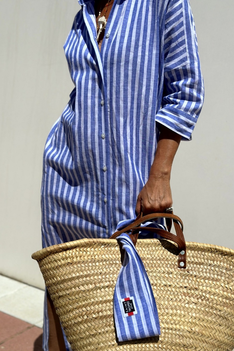 Keira Striped Cotton Shirt Dress