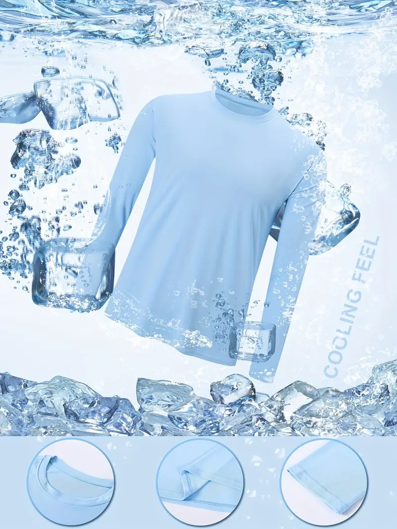 Men’s 5-Pack Moisture Wicking Long Sleeve Activewear T-Shirts
