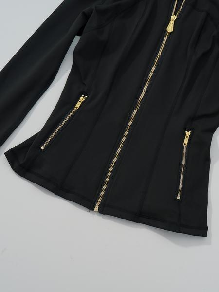 ✨ Gold Zipper Active Track Suit Set – Women’s Yoga & Lounge Wear