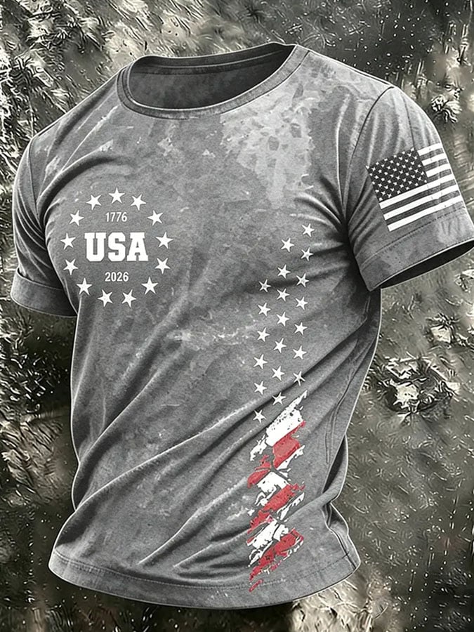 Men's Retro Print Short-Sleeve T-Shirt