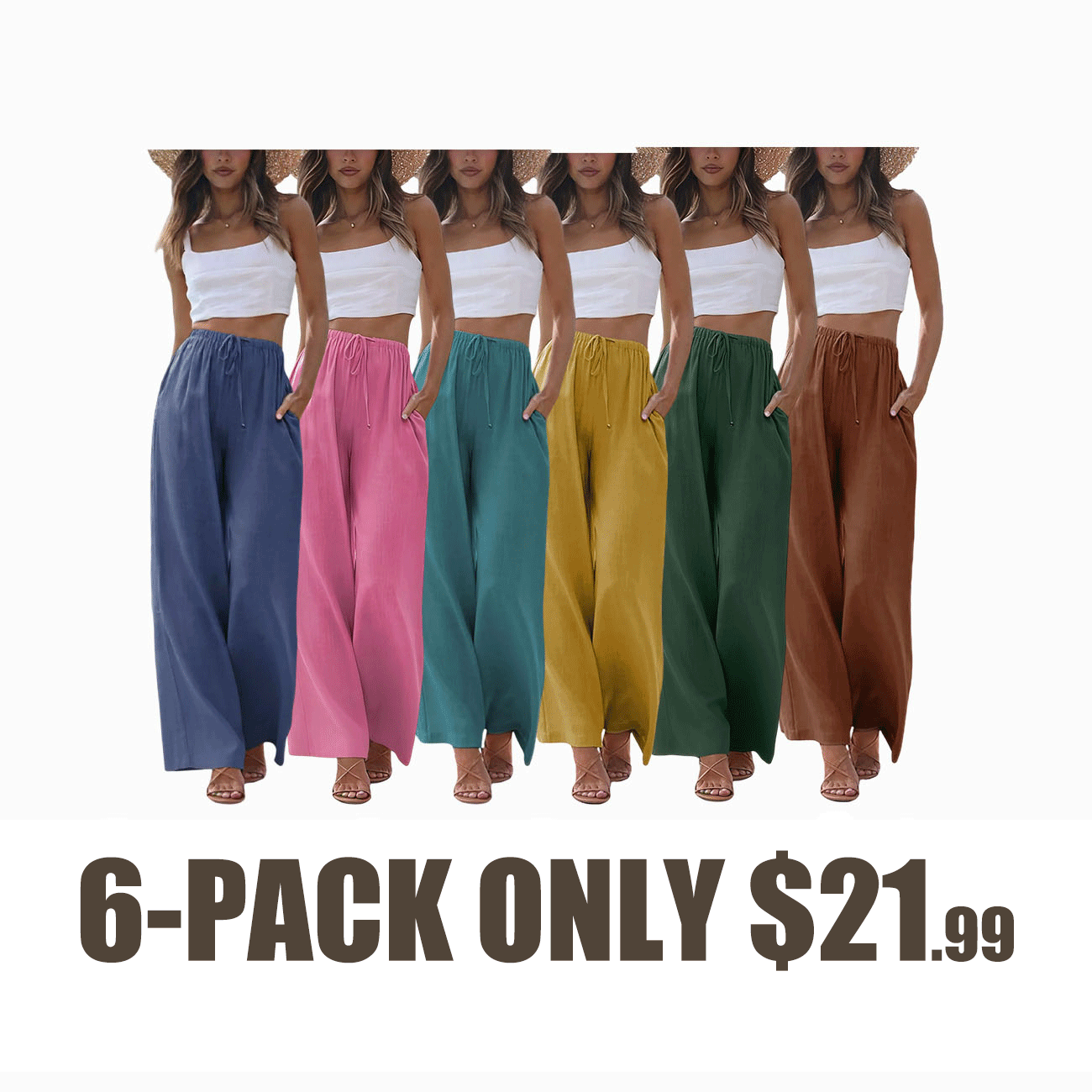 2026 Palazzo Pants for Women - Beach to Street Wide Leg + Pockets | Lightweight Summer Trousers Maxi Style Womenswear Chic Comfy Basic Minimalist Bottom