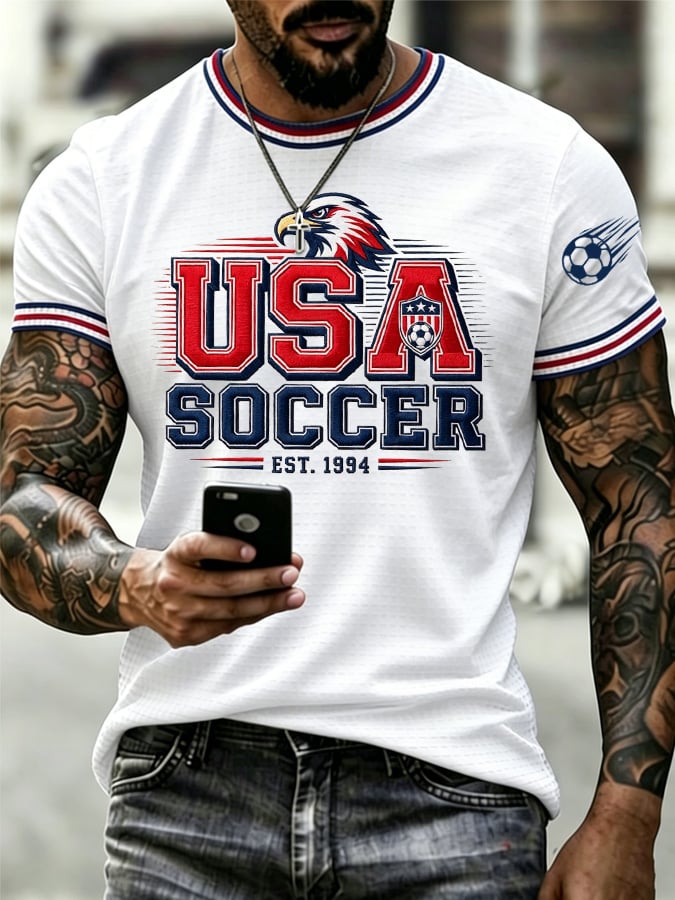 Men's soccer Print Waffle-Knit T-Shirt