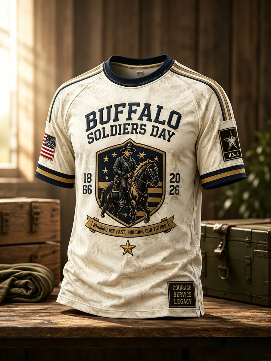 Buffalo Soldiers Day 1866 Vintage Cavalry Commemorative T-Shirt