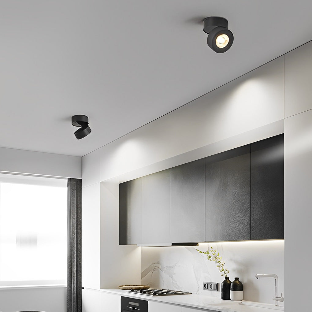 Round Foldable Adjustable LED Nordic Spotlight Flush Mount Ceiling Light