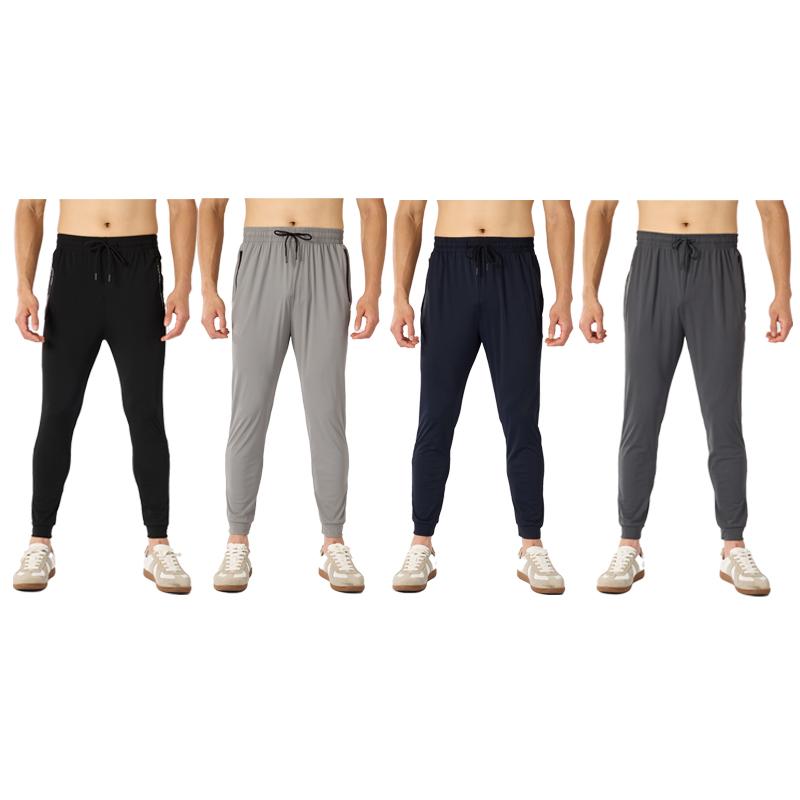 4-Pack Men's Joggers with Zipper Pockets Lightweight Cuffed Stretch Sweatpants Athleisure Outfit Big Guy Pants Athletic Workout Running Gym Fit for Spring & Summer Fashion