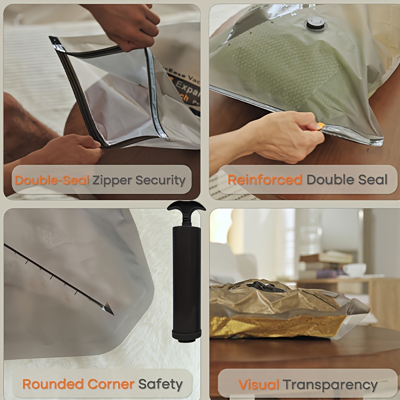 10pcs Vacuum Compression Bag Set (SML And Hand Pump),Vacuum Storage Dust Bag Saves Space, Protects Clothes