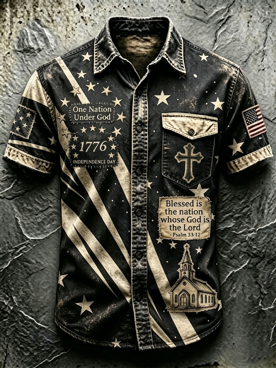 Men'S 250Th Anniversary National Faith Print  Shirt