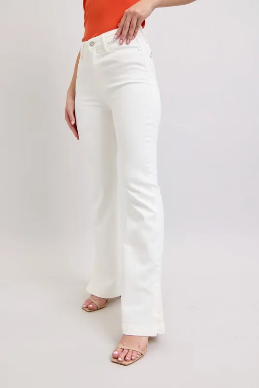 Blue Full Size High Waist Side Slit Slim Bootcut Jeans Plus Size