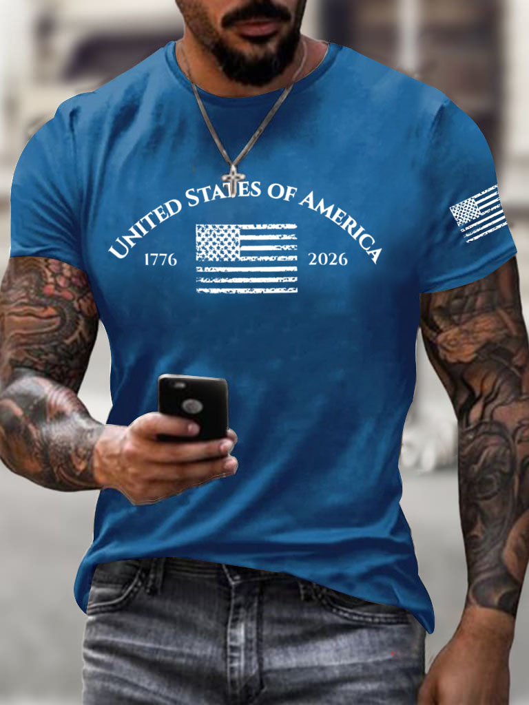 Men'S United States of America 1776-2026 American Flag T-Shirt