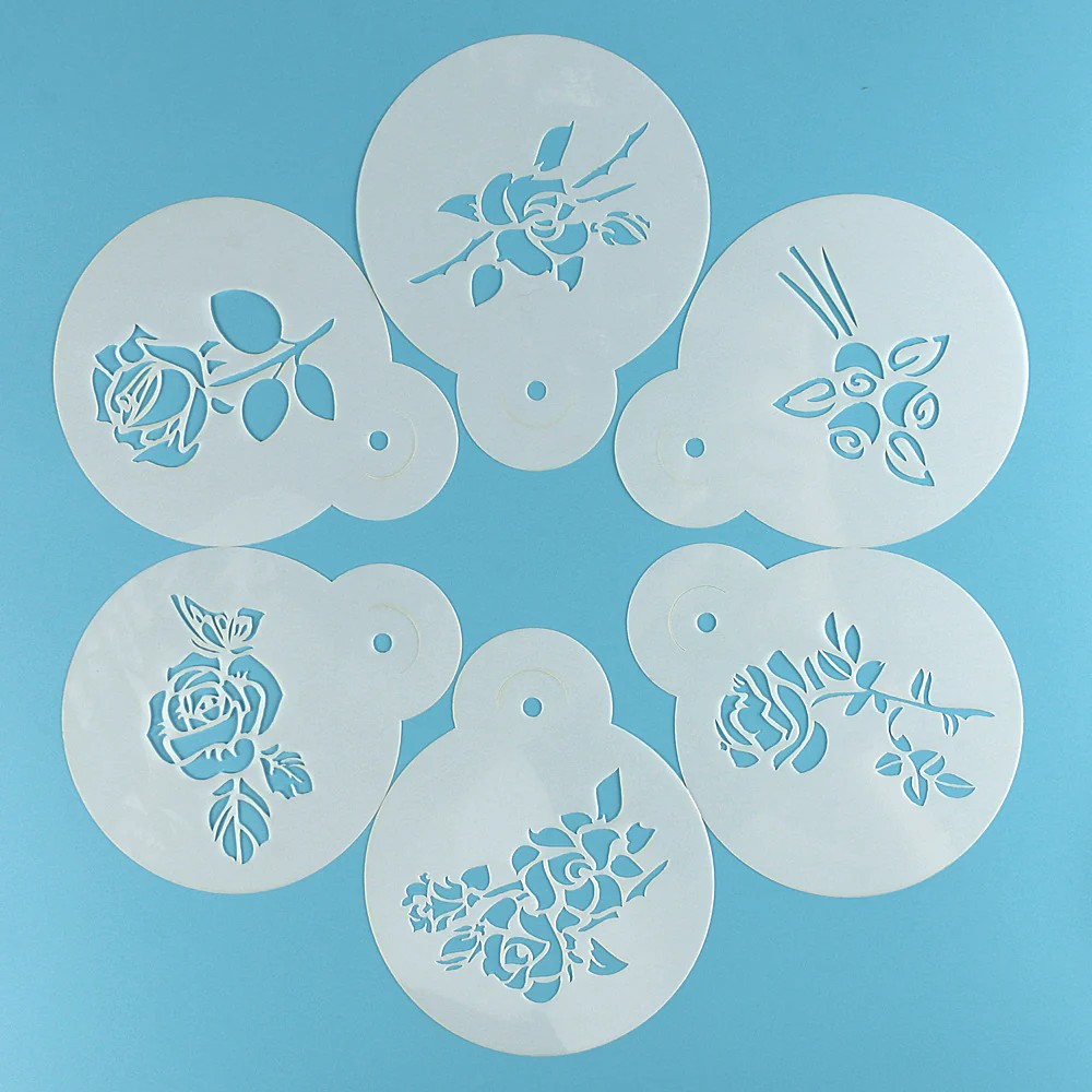 6PC Coffee Shop Latte Art Rosettes