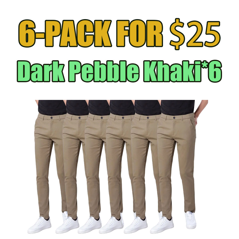 Men's Skinny Fit Khaki Tapered Casual Pants