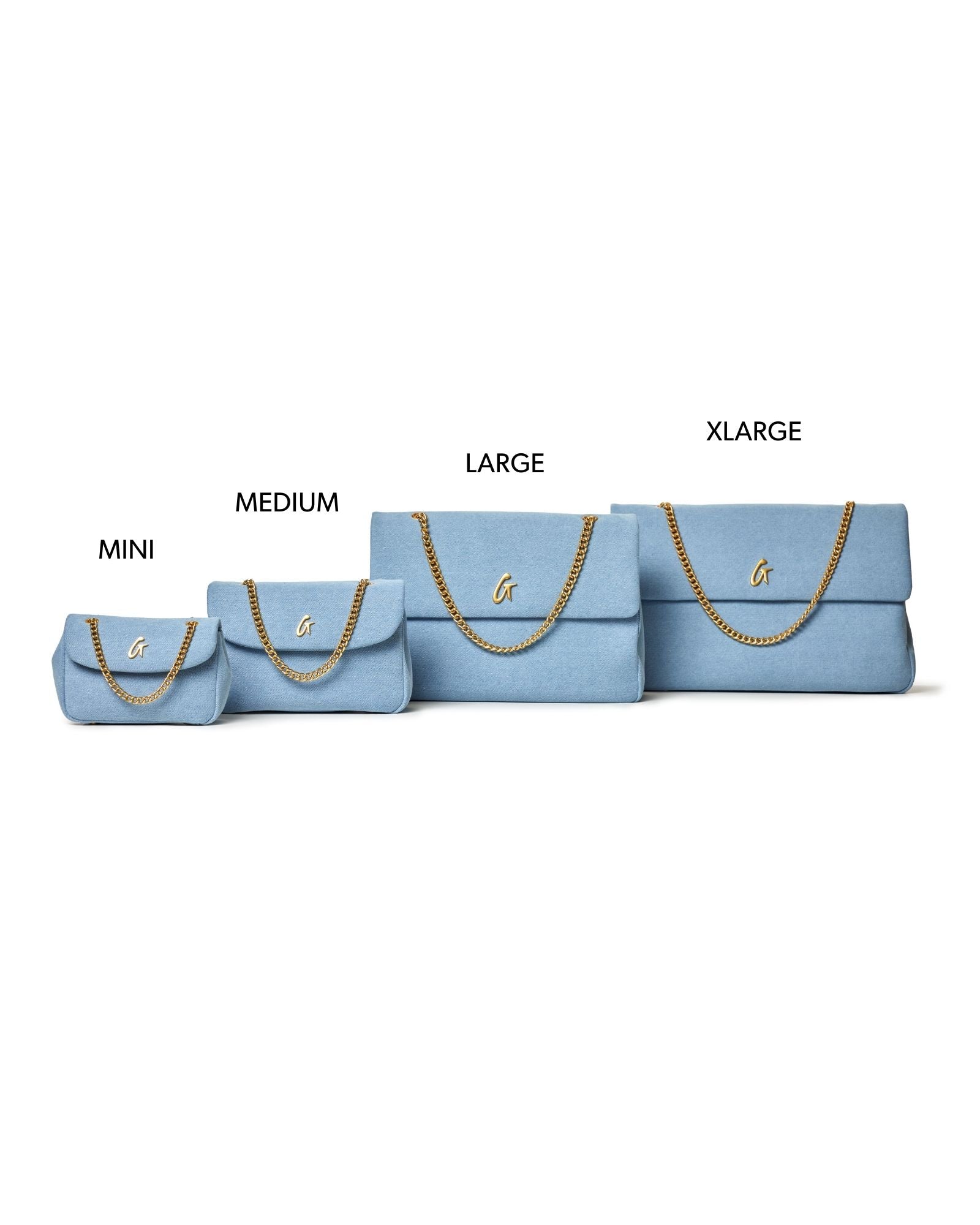 XL DENIM GOLD FLAP BAG