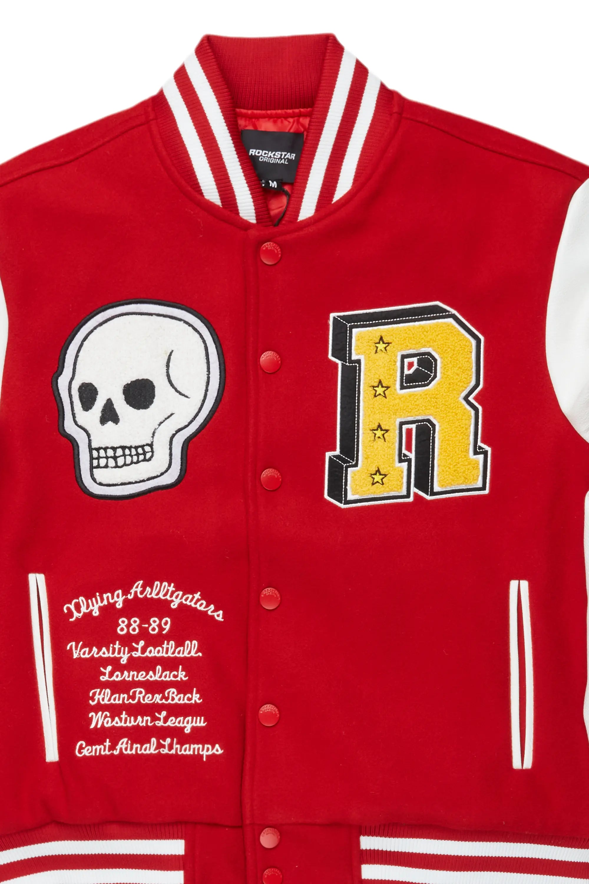 Ahjalee Red Oversized Varsity Jacket