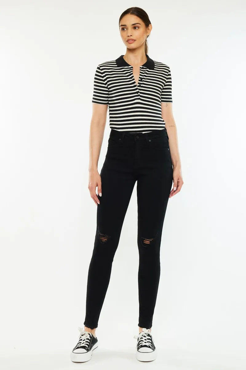 Distressed High Rise Super Skinny Jeans