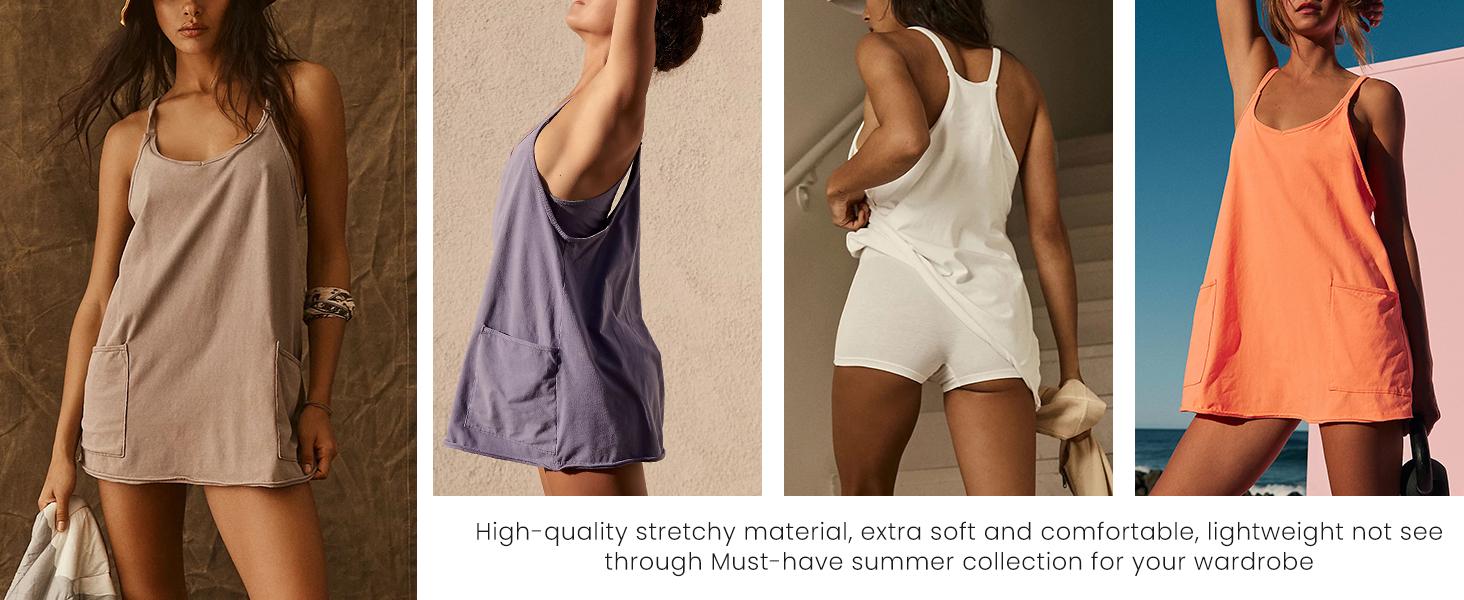 ⚡Mother's Day Sale🔥 Women's Summer Sleeveless Mini Dress with Built-in Shorts