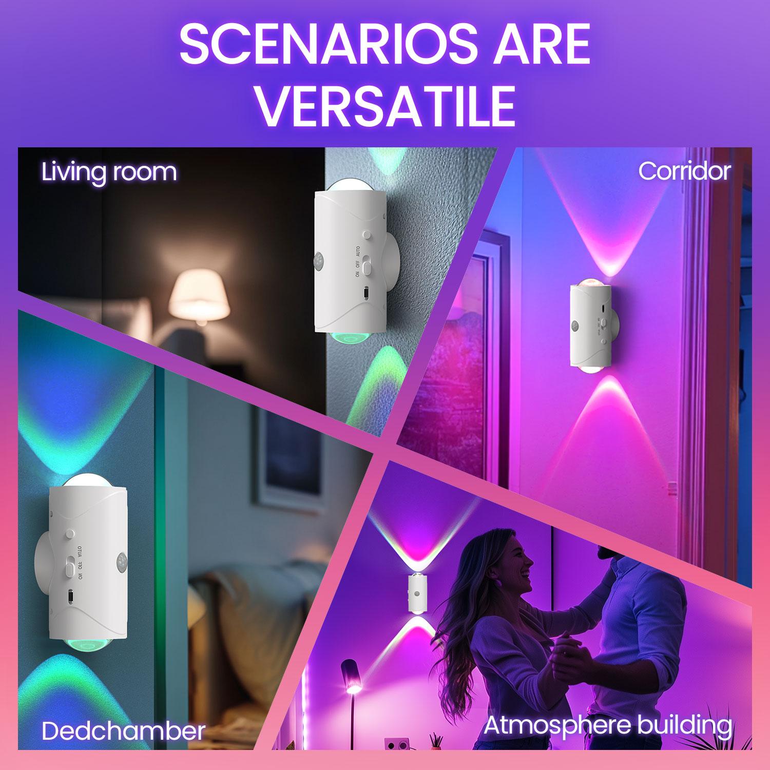 Motion Sensor Light Indoor, Ultra-Long Battery Life, Magnetic Stick On Motion Sensor Light 3 Brightness Adjustment Modes for Bedroom