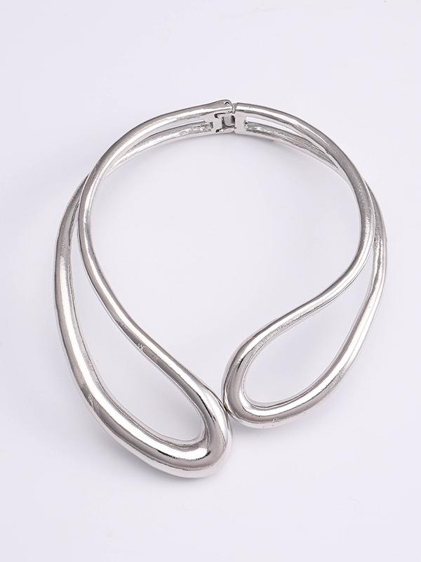 Geometric Hollow Solid Color Necklaces Accessories