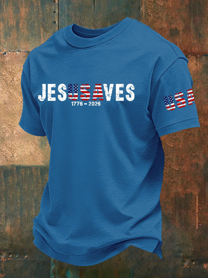 Men'S Jesus Saves Patriotic T-Shirt