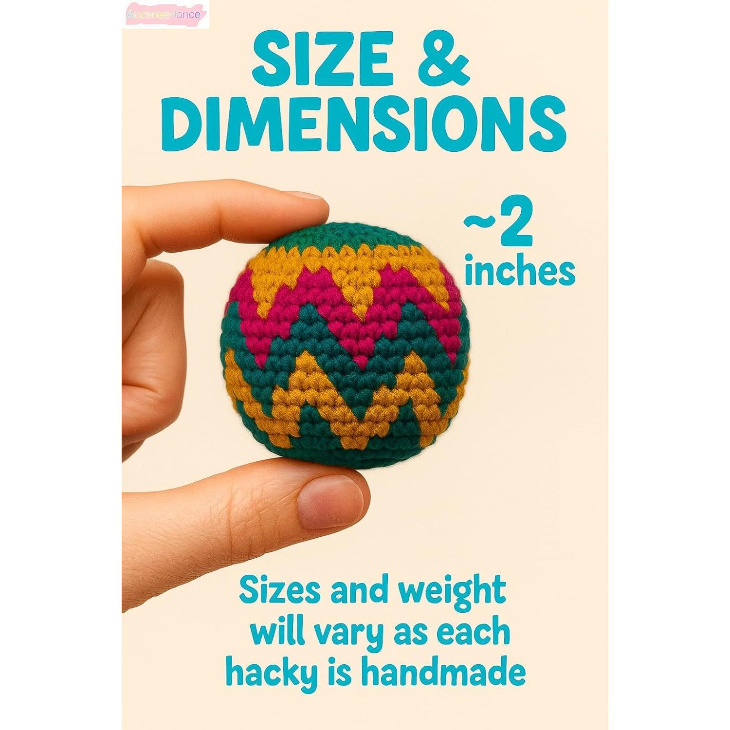 10 PCS Handmade Crochet Hacky Sack Set