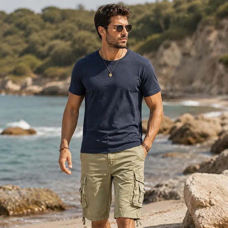 Men's Plus-Size Summer Cargo Shorts
