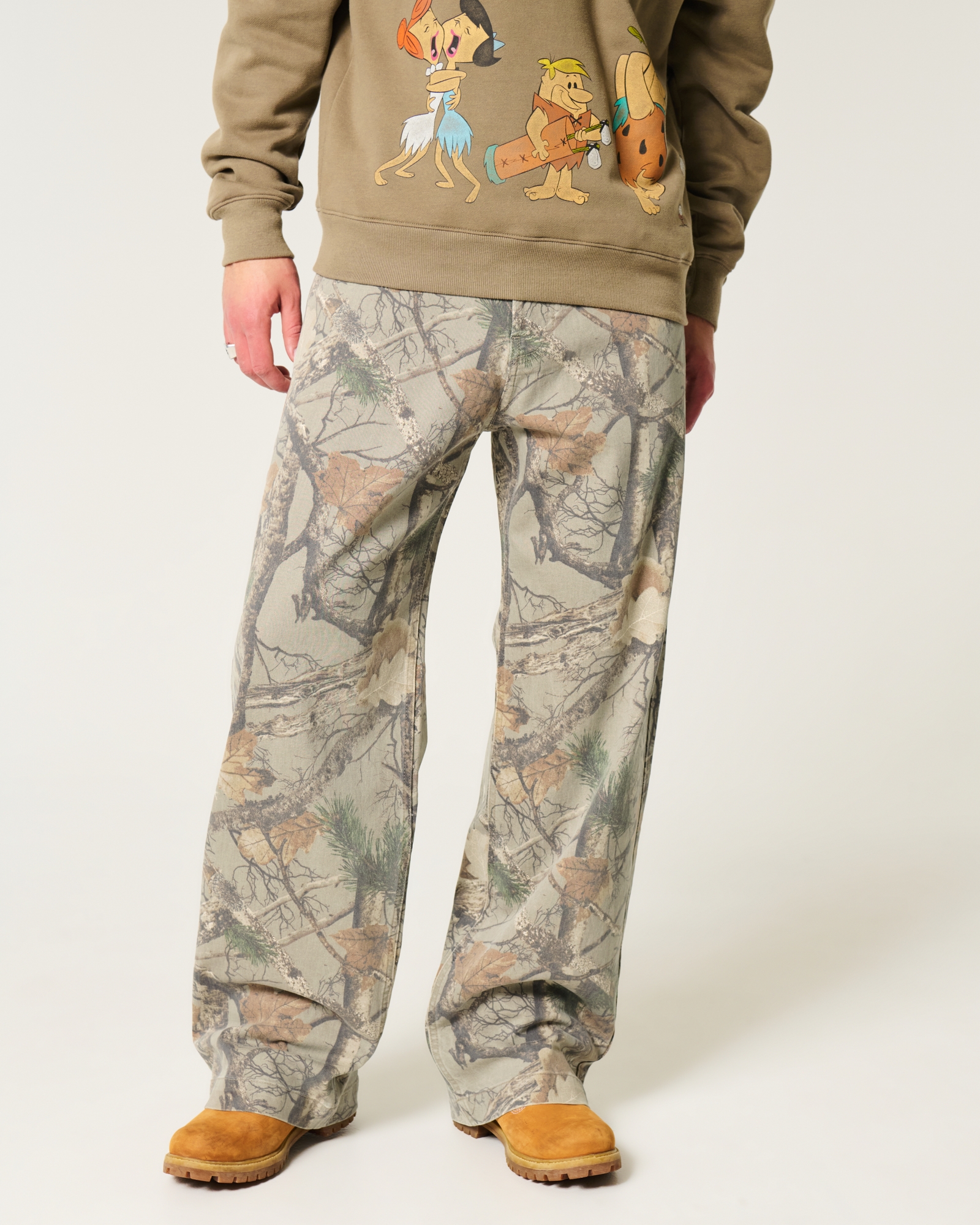 Dark Wash Logo Embroidery Super Baggy Jeans