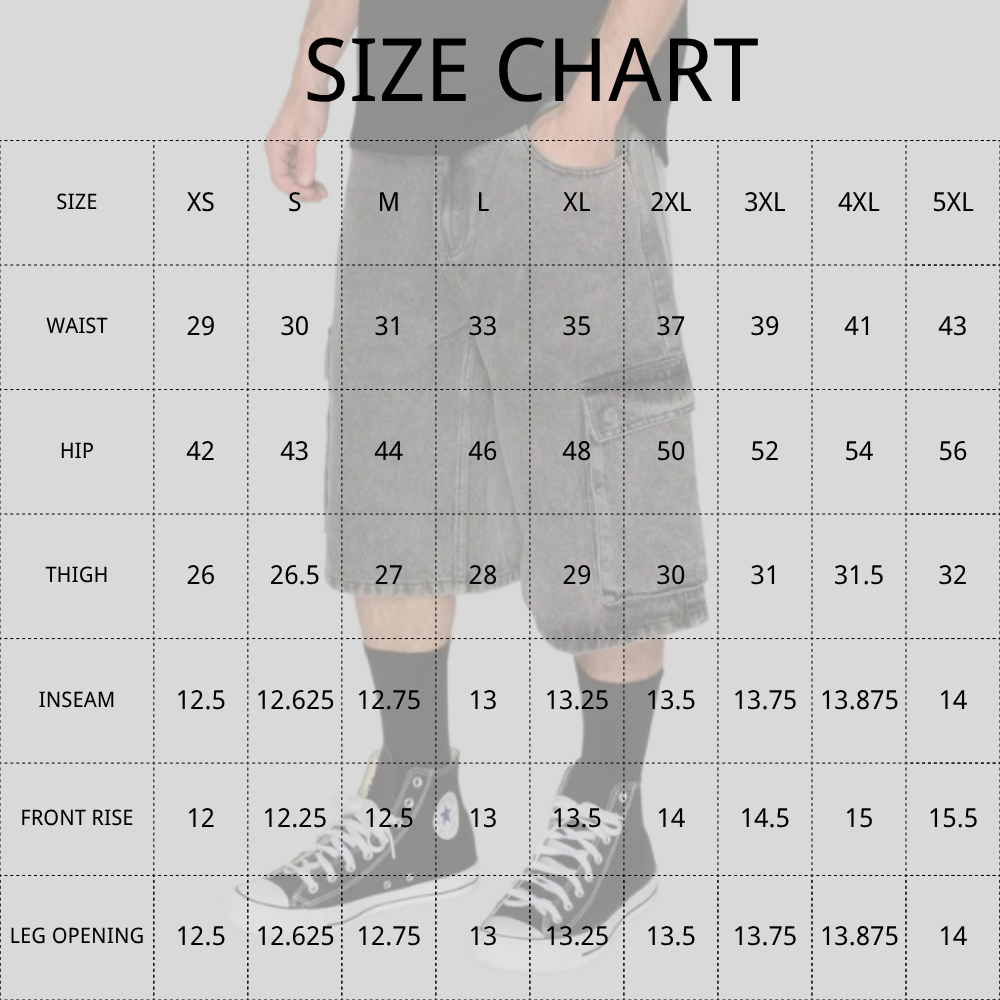 Baggy Fit Cargo Denim Shorts