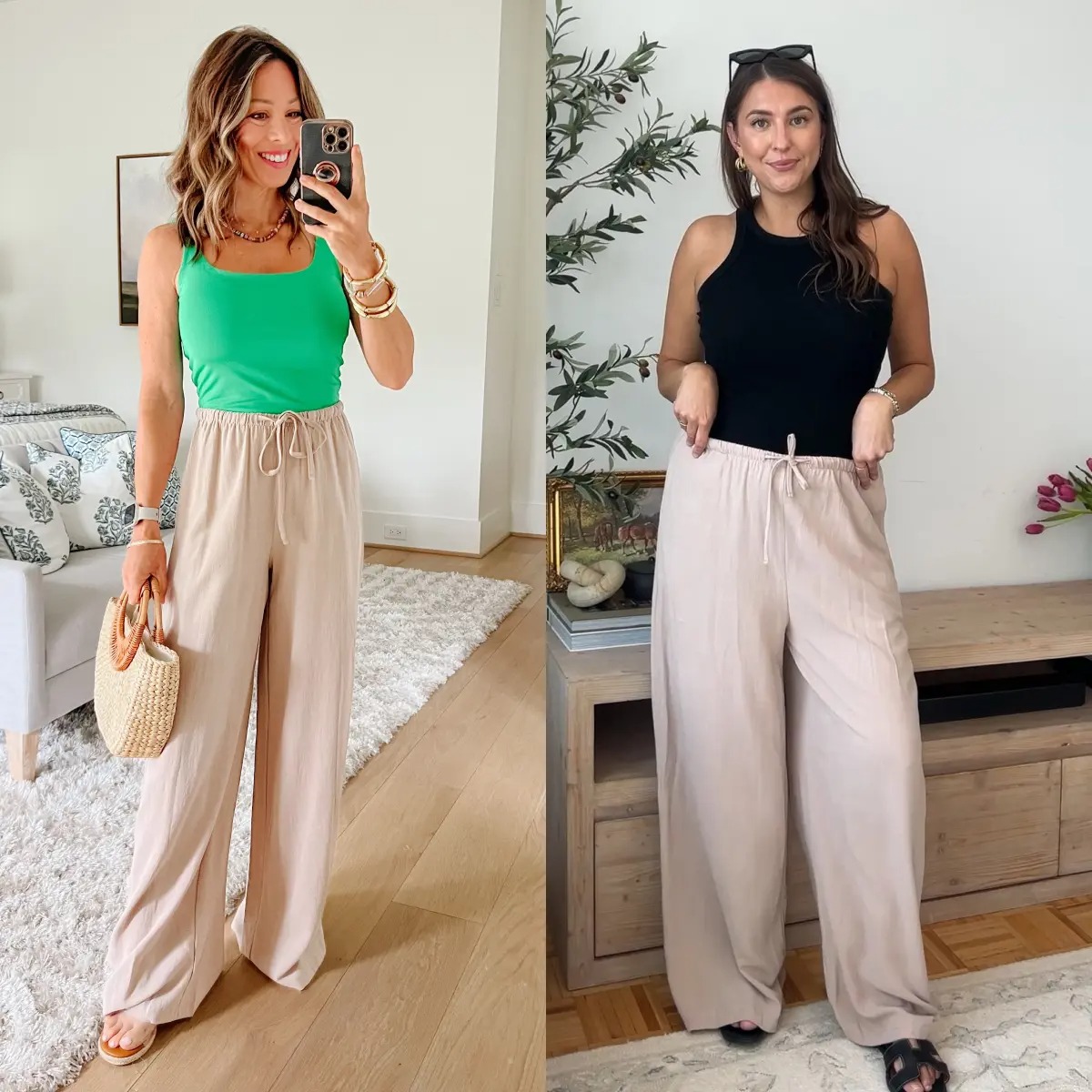Women's Lightweight Wide Leg Palazzo Pants with Pockets☁️