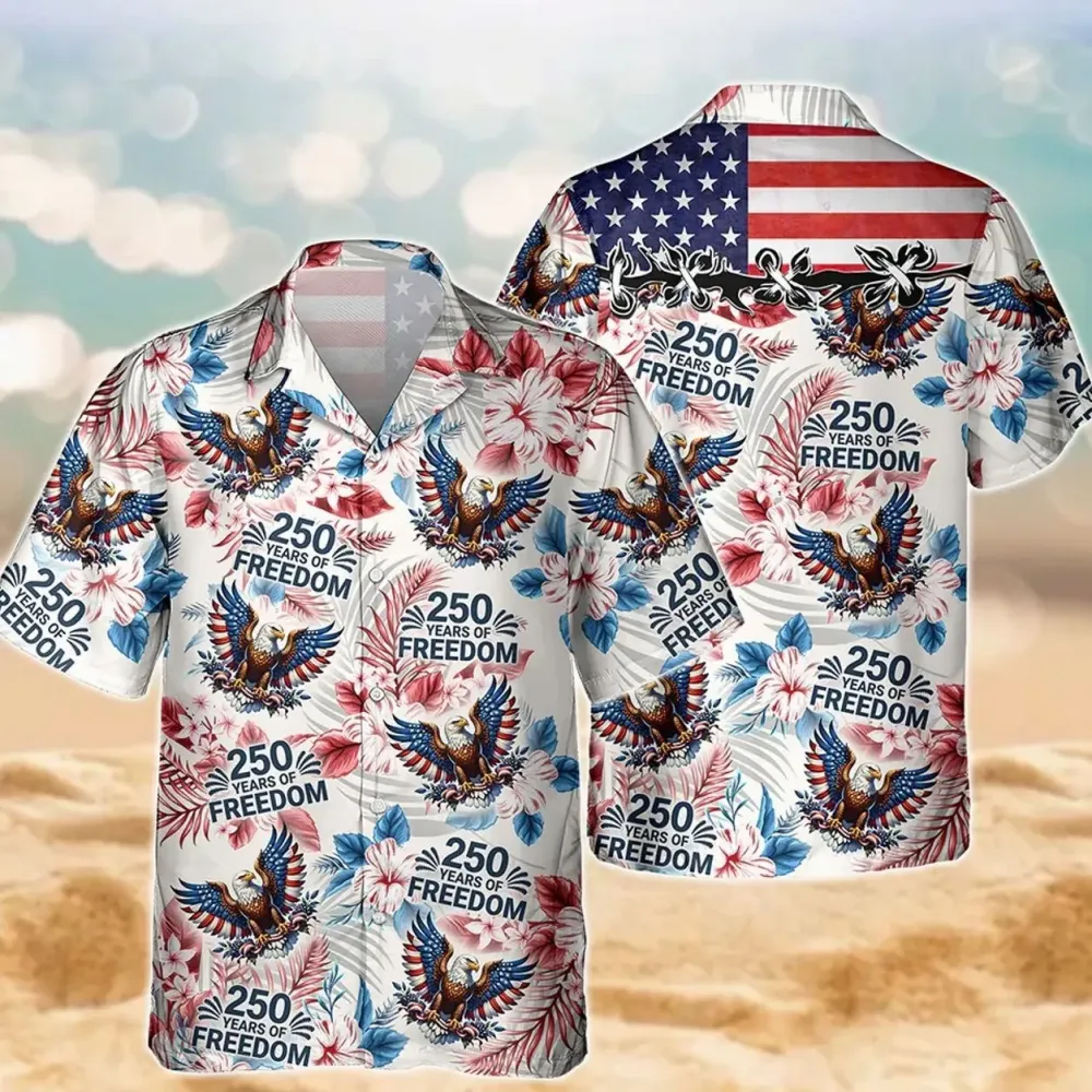 Retro Hawaii 250 Years of Freedom 1776 - 2026 Eagle Patriotic Shirt