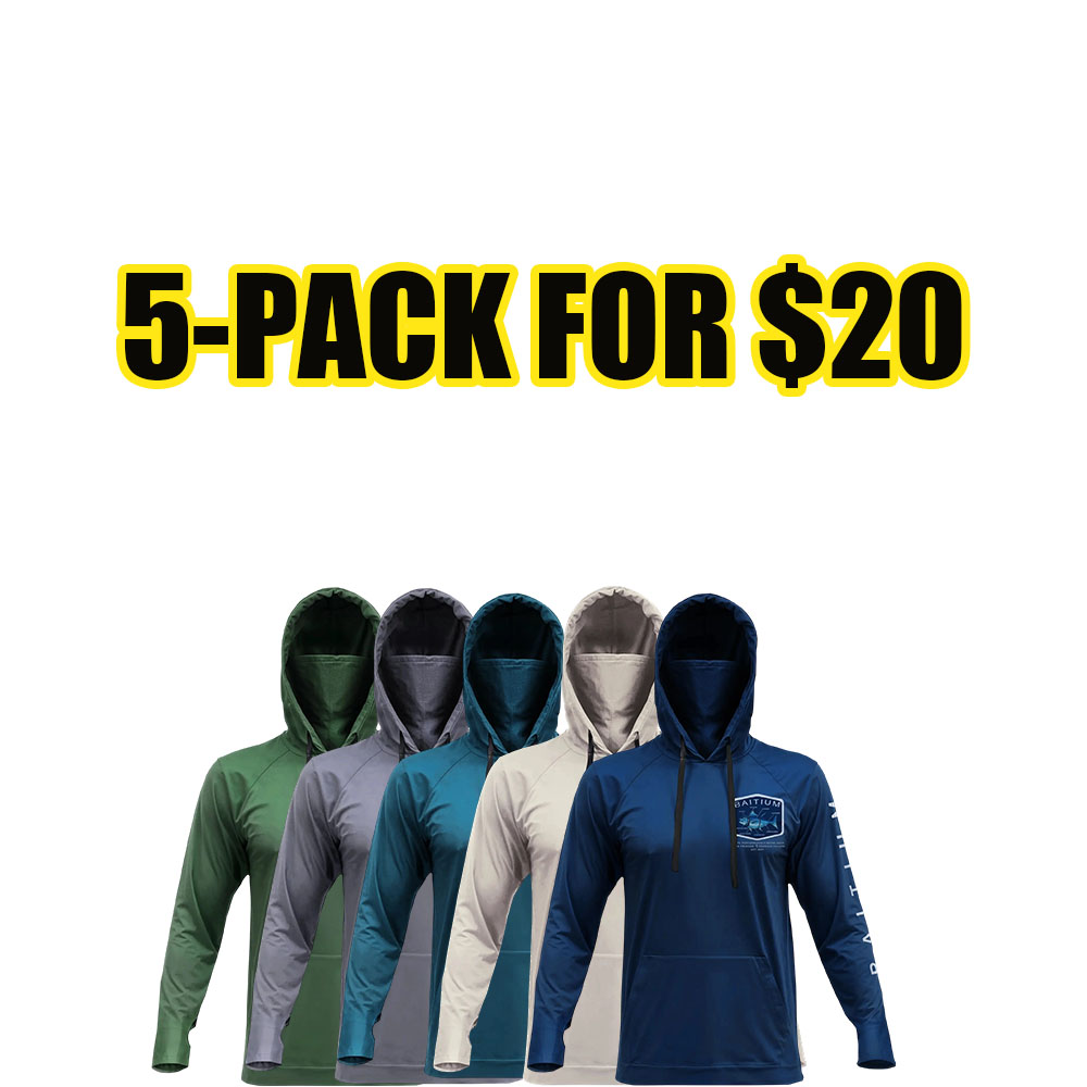 🏕️ Men’s UPF 50 Hooded Performance Fishing Shirt – Lightweight Outdoor Long Sleeve with Gaiter