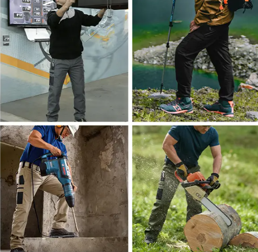 Men's Solid Color Durable Outdoor Training Pants, Fishing, outdoor activities, work, hiking, camping