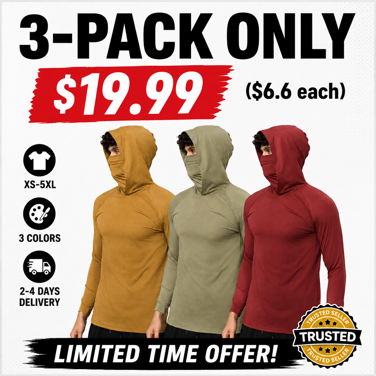 Men's Casual Hooded Pullover 6-Piece Set