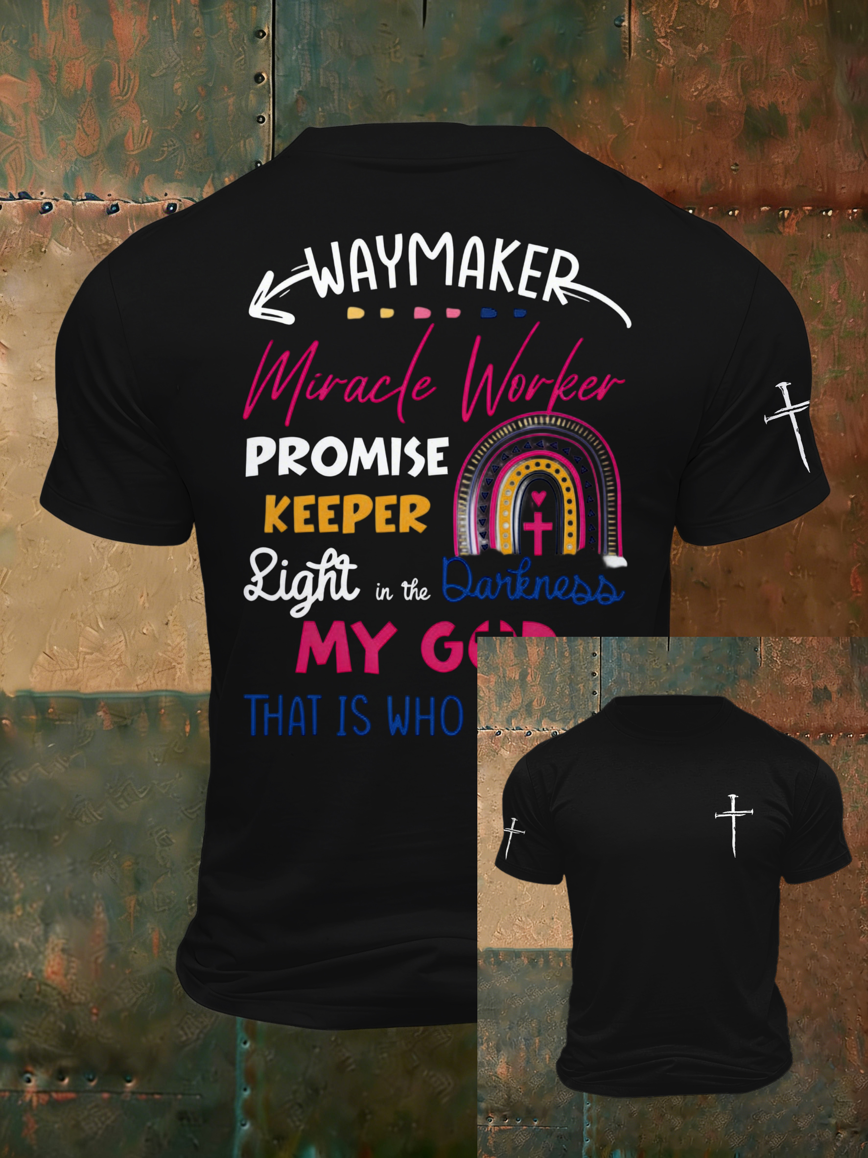 Men'S Casual Faith Jesus Letter Printed Round Neck T-Shirt